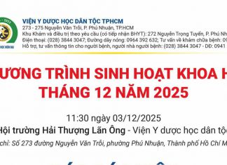 Chương Trình Sinh Hoạt Khoa Học Tháng 12 Năm 2025 – Lần 1
